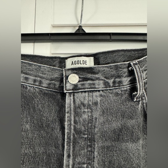 Agolde Wide Leg Baggy Jeans Black Denim Women’s 32х30 12 Opening - Picture 2 of 15